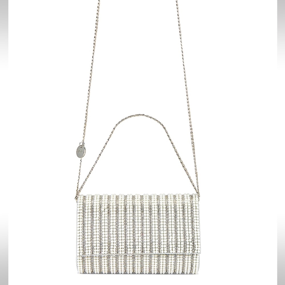 Olga Berg Bindi clutch. Used once. White and silver/sparkle